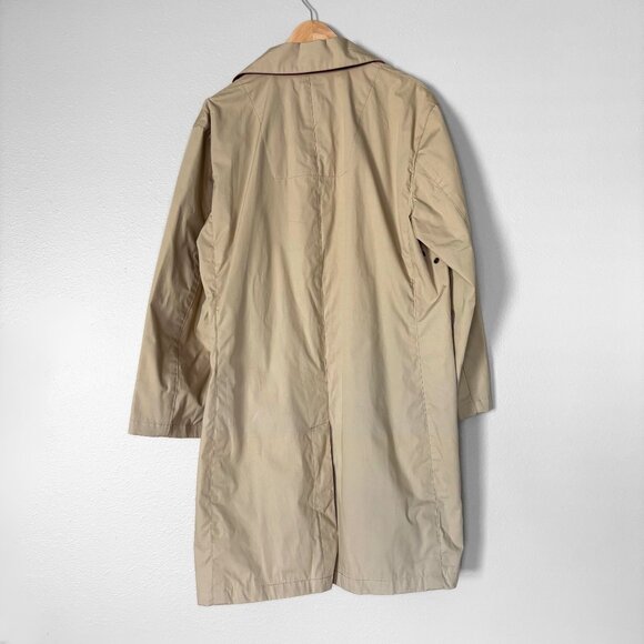 Michael Kors Single-Breasted Water Resistant Tan Khaki Mens Trench Coat Size L - Picture 12 of 13